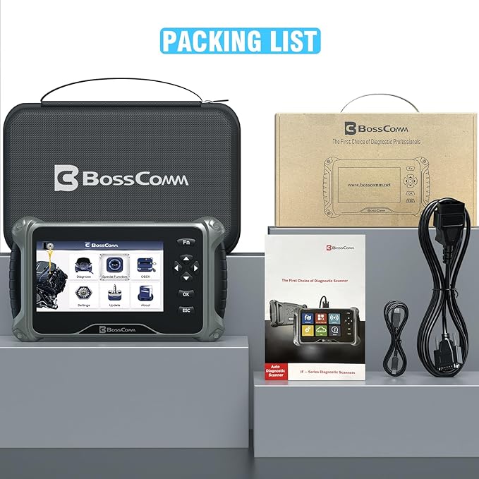 2026 BOSSCOMM IF745 OBD2 Scanner, All Systems Car Code Reader Scan Tool with 6 Resets, ABS Bleeding/Oil/EPB/SAS/Throttle/Battery, Car Scanner Diagnostic Tool for All Vehicles, Lifetime Free Update