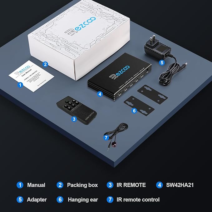 HDMI Switch 8K 4x1 120Hz 48Gbp, HDCP 2.3,ARC,VRR,CEC,HDMI Switcher 4 in 1 Out,4 Port HDMI Selector,IR Remote,3D,HDR 10,D-o-l-b-y Atmos,for QLED TV,PS5,Xbox,Fire Stick,Roku,Blu Ray,Projector