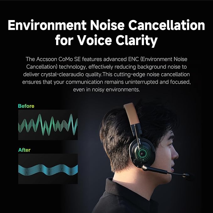 Accsoon Como SE Wireless Headset Intercom System 3-Person Full Duplex 1312ft Team Communication Group Talk, 30+Hour Battery Life