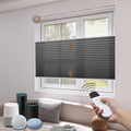 LEXEN Smart Top Down Bottom Up Honeycomb Shades - WiFi Enabled Motorized Cellular Blinds Compatible with Alexa/Google Home Double Cellular Fabric Light Filtering Insulated Custom Sizes-Black