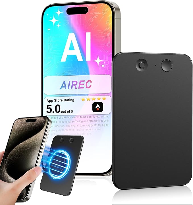 AI Voice Recorder,64GB Note Voice Recorder with Transcribe,Mind Mapping & AI Summary,Digital Voice Recorder with App,Audio Recorder for Lectures,Phone Calls,Meetings,Interviews Etc，Black
