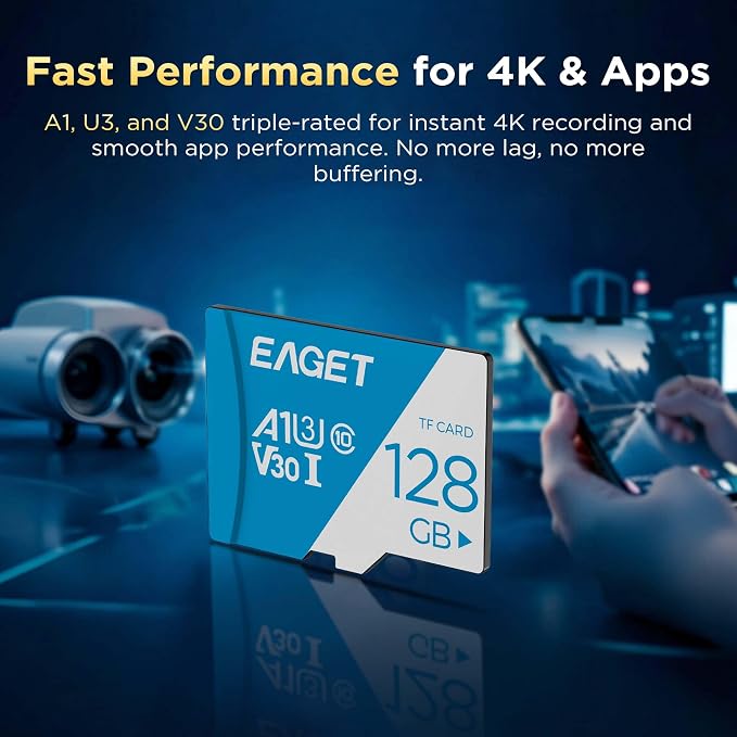 EAGET 2-Pack 128GB TF Memory Card Up to 100MB/s Read - Image 7