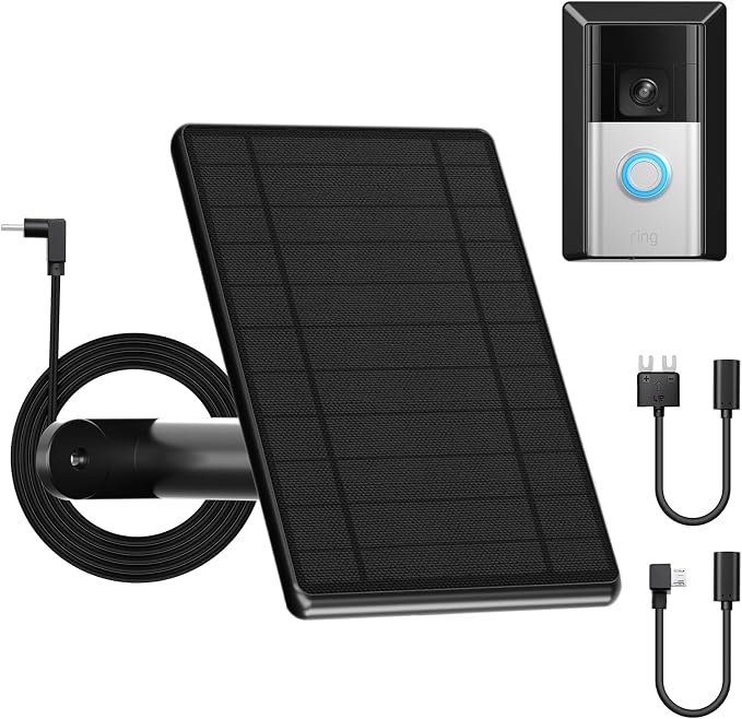 6W Solar Panel for Ring Doorbell, Solar Panel for Latest Model Video Doorbell by SolarPanelforBlinkCamera