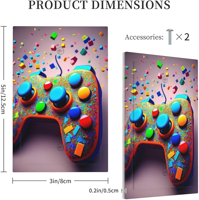 Bvtewkhz Game Controller No Device Single Blank Decorative Light Switch Covers Electrical Faceplate Switch Plates for Bathroom Kitchen Home