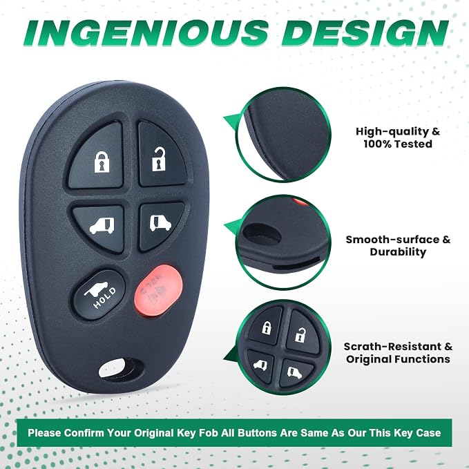 Beefunny Keyless Entry 6 Button Remote Car Key Fob - Image 4