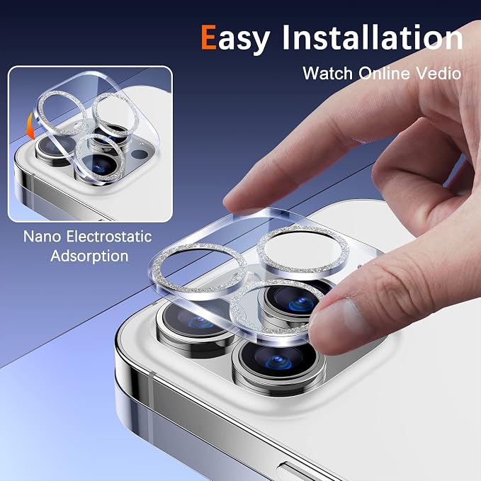 UniqueMe 3 Pack Compatible for iPhone 14 Pro Max/iPhone 14 Pro Camera Lens - Image 5