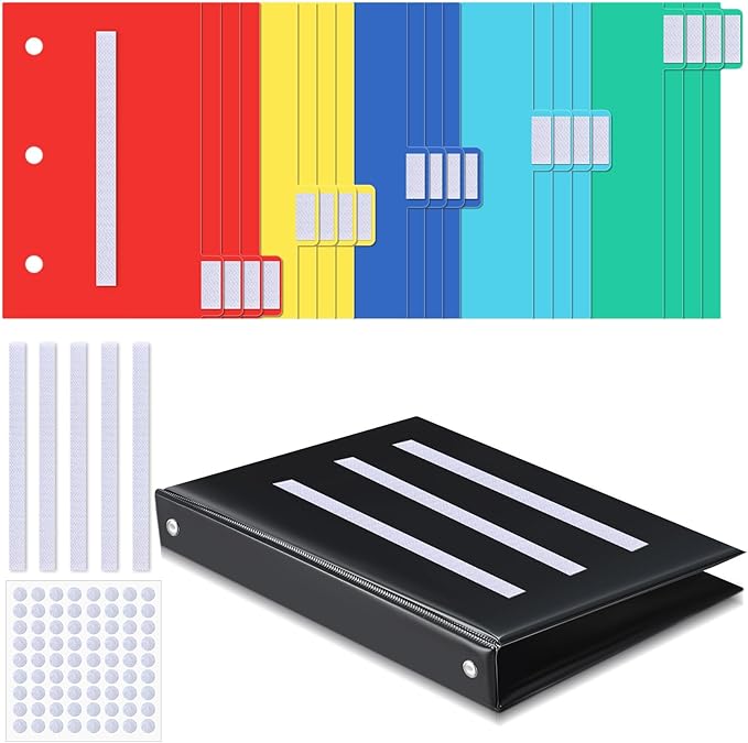 981 Pcs Communication Book Set, Small Tools for Visual Schedule Picture Cards Include 3 Ring Binder 20 Dividers 960 Hook Loop Strips Dots for Kids Autism ADHD Language Learning