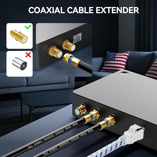Coaxial Cable 6ft 10 Pack, RG6 Coax Cable Cord Extender - Image 4