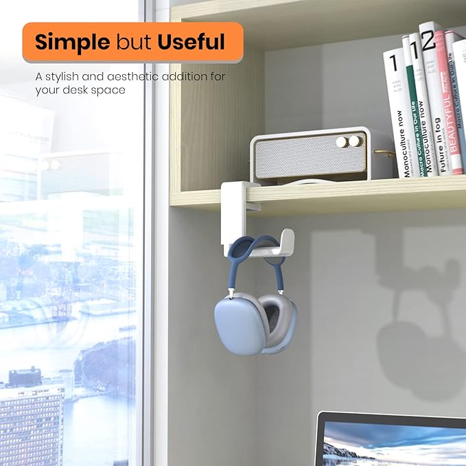 3in1 Rotating Headphone Holder - EURPMASK 3in1 PC Gaming Headset Holder w/Detachable Controller Holder, Adjustable Clamp-on Headset Stand,Headphone Hanger Hook Under Desk w/Cable Clip Organizer