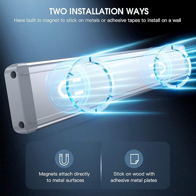 10inch Under Cabinet Lighting with 3 Color Temps, 2 Pack Rechargeable Motion Sensor Light Indoor, 5 Levels Dimmable Magnetic Closet Lights, Wireless Under Counter Lights for Kitchen, Stairs