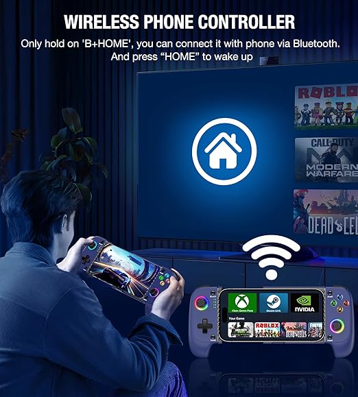 【Anti - Drift & Fast - Connect】 Wireless Game Controller for iPhone/Android | Hall Effect Joysticks Phone Controller | Ideal for Cloud Gaming, PUBG, Roblox, Call of Duty Mobile Gamers, Christmas Presents, Blue