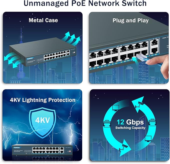 YuanLey 16 Port PoE Switch - Image 5