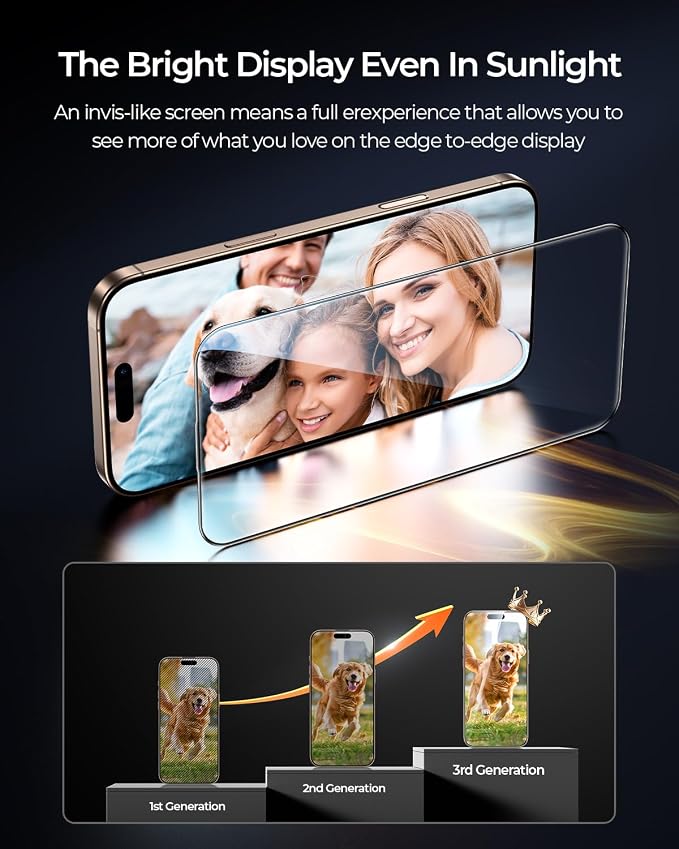 MRGLAS 4-Pack TOP 9H+ Glass for iPhone 15 Pro Privacy Screen Protector UNBREAK - Image 7