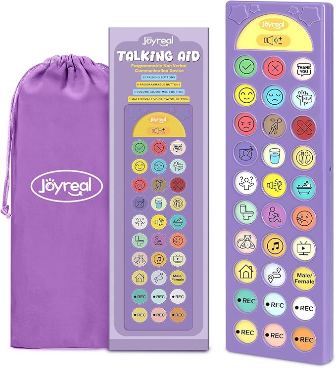 AAC Device for Autism, Joyreal Non Verbal Communication Tools for Speech Therapy & Stroke Rehab. Autism Talking Aids with 6 Programmable Buttons & Adjustable Volume, Autism Toys for Kids and Adults