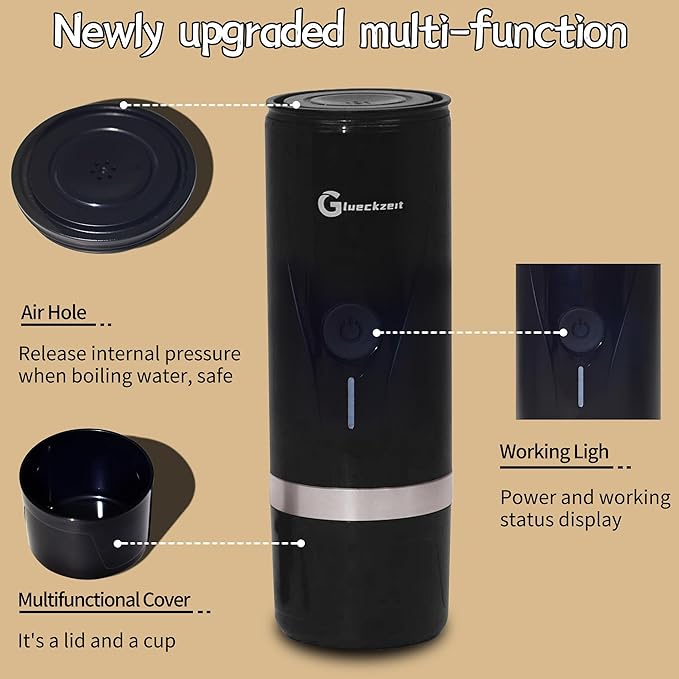 Electric espresso machine that doesn't require a manual press pressure extraction fragrant espresso, No heating,compatible with NS capsules and ground coffee powder Black