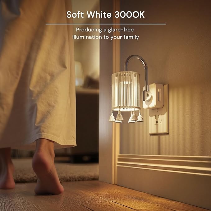 L LOHAS LED Night Lights Plug into Wall, 2 Pack Boho Fabric Cylinder Night Light with Tassel, 0-100LM Dimmable Night Lights, Dusk to Dawn Sensor, Vintage Nightlight for Bedroom, Living Room, Hallway