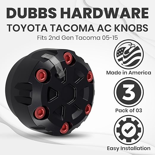 2nd Gen Tacoma Accessories AC Knob Upgrade - 2005,2006,2007,2008,2009,2010,2011,2012,2013,2014,2015 Tacoma Climate Control Dial Mods Set - 2nd Gen Tacoma Mods - for Toyota Interior Replacement Kit