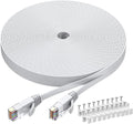 BUSOHE Cat6 Ethernet Cable 40 FT White, Cat-6 Flat RJ45 Computer Internet LAN by BUSOHE