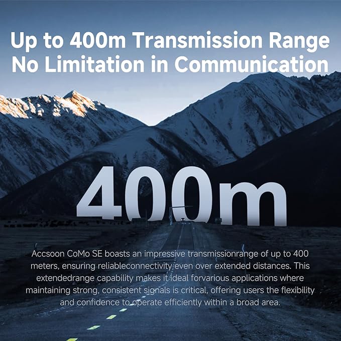 Accsoon Como SE Wireless Headset Intercom System 1312ft Team Communication Group Talk, 30+Hour Battery Life(Only Host Headset)
