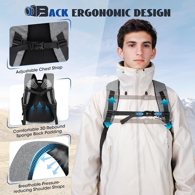 Camera Backpack Camera Bag for Photographers DSLR SLR Mirrorless Camera Cases - Image 5