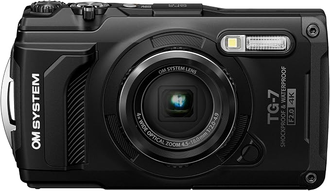 OM SYSTEM Olympus Tough TG-7 Black Underwater Camera, Waterproof, Freeze Proof by OMSYSTEM