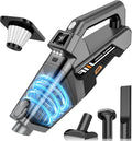 Gxzsk Handheld Vacuum Cordless, 16KPA Powerful Suction Hand Held Vacuum Cleaner Dust Busters Cordless Rechargeable, HD Display & 3 LED Lights, Portable Vacuum for Car, Home, Pet Hair