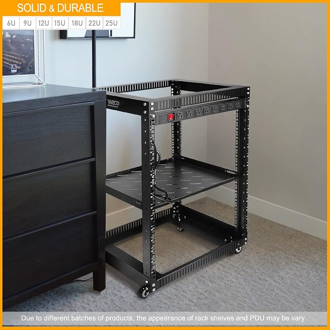 RIVECO 15U 19 Inch Open Frame Server Rack - Image 5