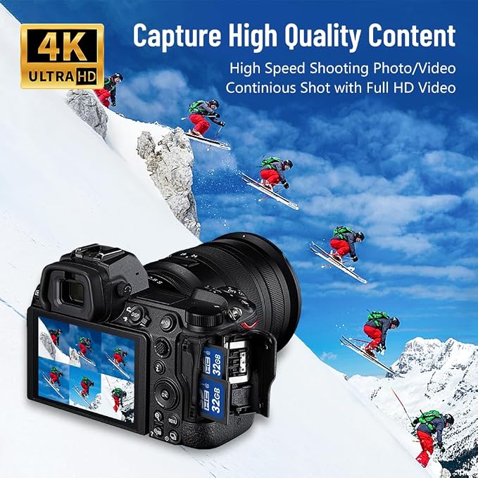32GB SD Card, 2 Pack SDHC Memory Cards UHS-I U1 Class 10 High-Speed Full HD - Image 4