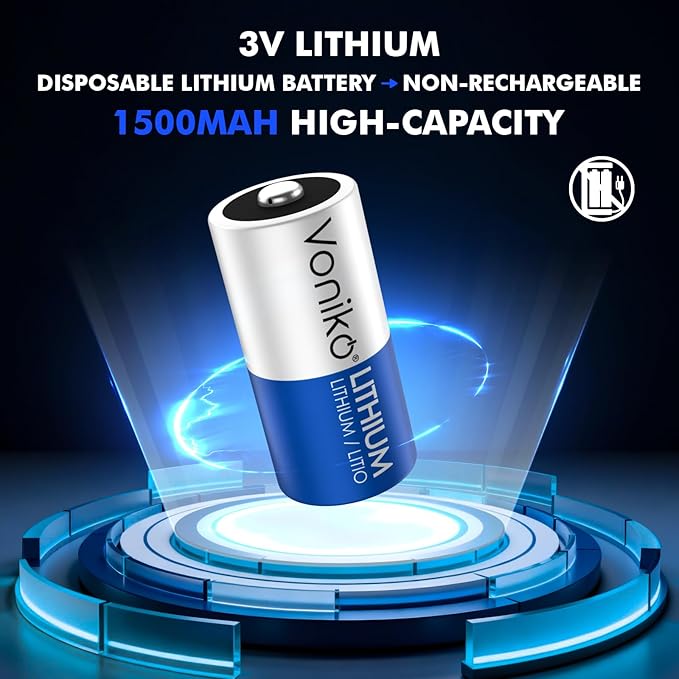 Voniko CR123A Lithium Batteries – Photo Non-Rechargeable Lithium Battery –3 - Image 2