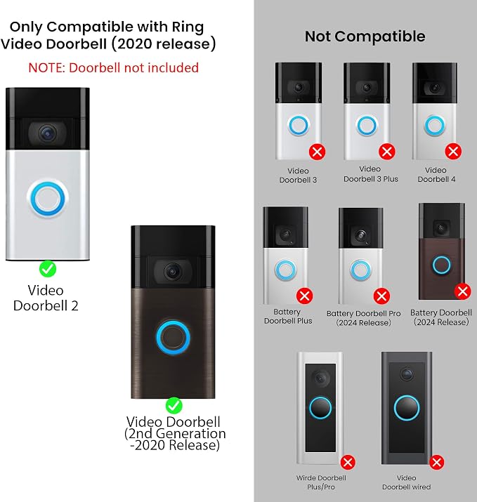 No-Drill Adhesive Doorbell Mount Compatible - Image 2