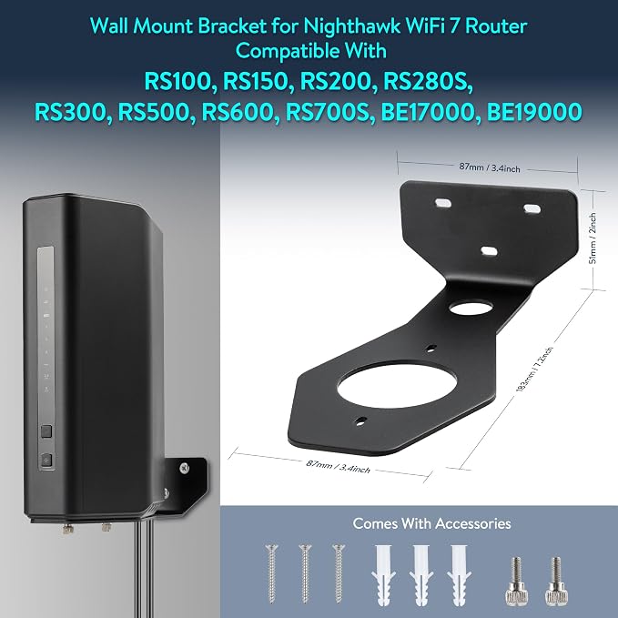 Wall Mount Bracket for Nighthawk WiFi 7 Router, Aluminum Alloy Wall Mount - Image 5