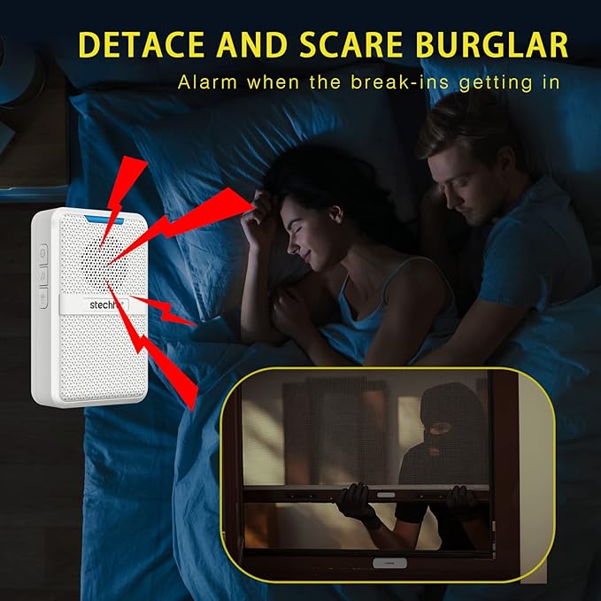 Door Chime,Wireless 600Ft Range 5 Adjustable Volume 1 Magnetic Door Open Contact Sensor with 62 Chimes Mute Mode Door Bell Plugin Receiver for Home/Office/Store White (Receiver+Sensor)