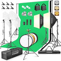 Photography Lighting kit with Backdrops, 8.5x10ft Backdrop Stands, Zyernar LED by Zyernar