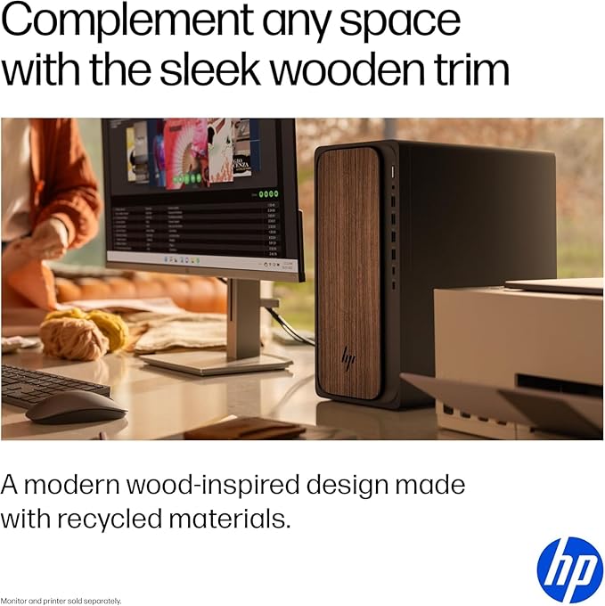 HP 2025 OmniDesk M03 Premium Business Next Gen AI Desktop Computer Intel Core Ultra 5 225(Up to 4.9GHz), 16GB DDR5 RAM, 256GB PCIe SSD,+ 1TB HDD Wi-Fi 6, HDMI, DP, 2-Monitor Support 4K, Windows 11