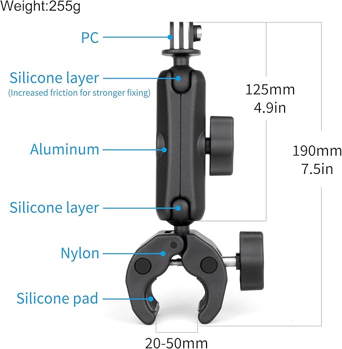 SOONSUN Super Clamp Mount with Dual 360° Ball Heads & Phone Holder, Heavy-Duty - Image 2