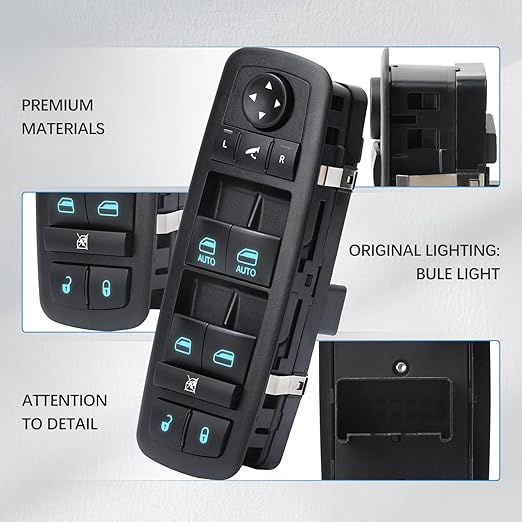 WUANGKI Power Master Window Switch Front Left Driver Side | 3+0 Pins | Compatible with 2012-2016 Chrysler Town, 2012-2016 Country, 2012-2019 Dodge Grand Caravan, Replace OE 68110872AA