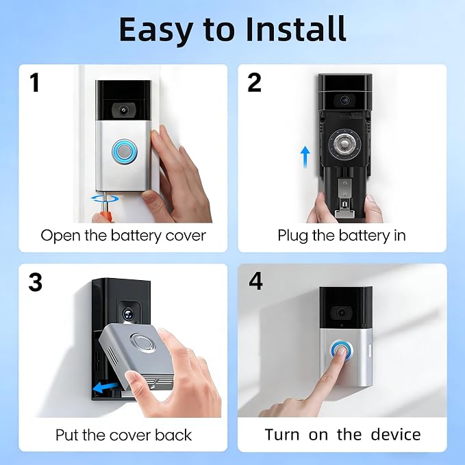 Doorbell Battery Plus 1 Pack 6040mAh Ring Video Replacement Battery - Image 4
