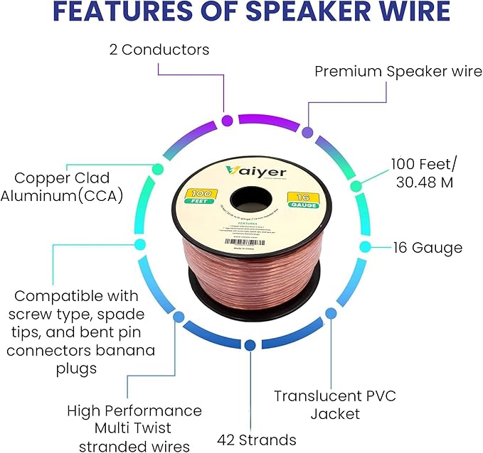 Home Stereo System Kit – 7.2 Channel 2500 W Bluetooth Amplifier w/ 4 Qty of 8” Framed Ceiling Speakers 300 W Each, Mic, 200 ft Speaker Wire & Remote Ideal for Home, Office, Restaurant by Vaiyer