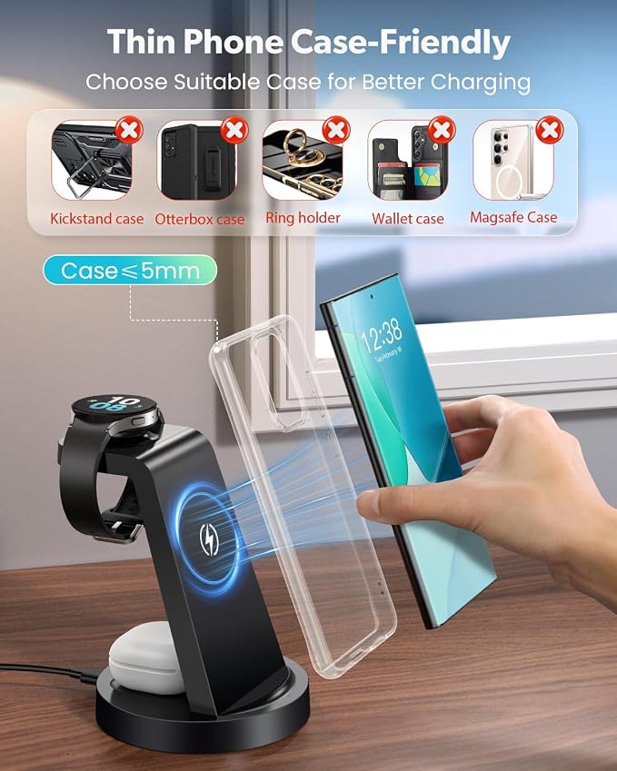 Wireless Charger for Samsung: 3 in 1 Wireless Charging Station for Samsung - Image 3