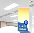 CycevSun 2x4 LED Flat Panel Light Drop Ceiling 0-10V Dimmable, 30/40/50W Selectable, 3000K 4000K 5000K Switchable, 120-277V, ETL Listed, 24 Pack