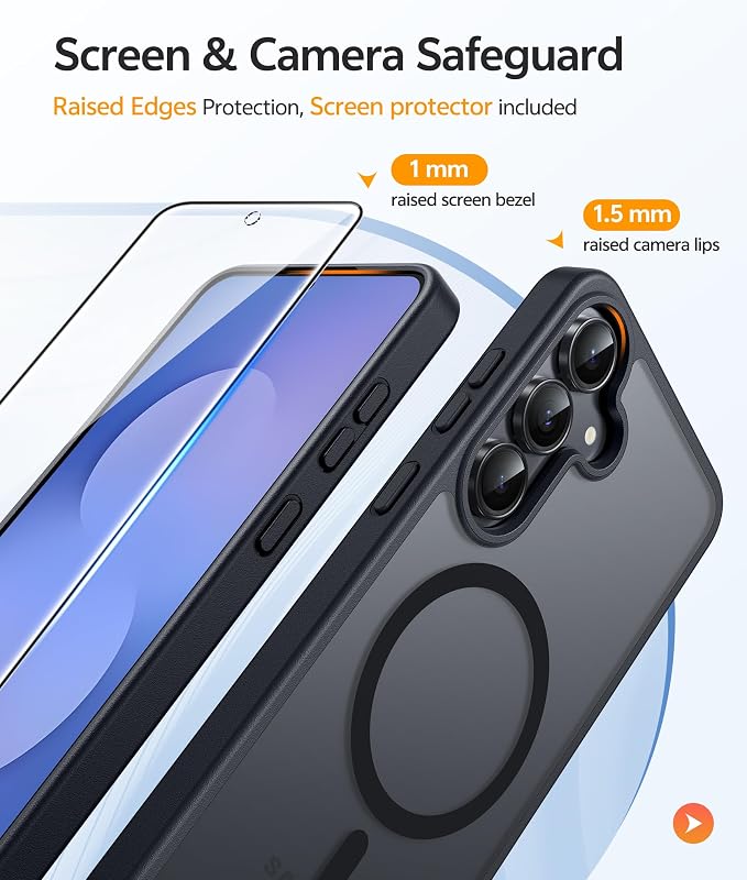 FNTCASE for Samsung Galaxy S25 FE Case: Magnetic Translucent Matte Military - Image 4