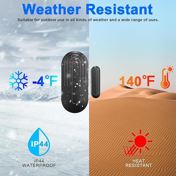 Door Chime SanJie Wireless Door Sensor for Business Home Office When Entering Window Alarm with 800Ft Range 55 Chimes 5 Volume Levels (1 Receiver & 2 Sensor)