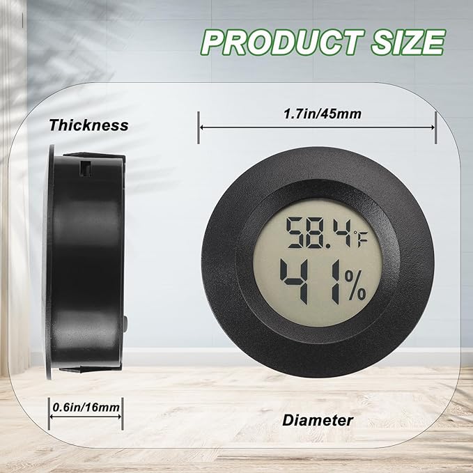 Mini Hygrometer Digital Thermometer Humidity Meter 6 Pack Hygrometer - Image 2