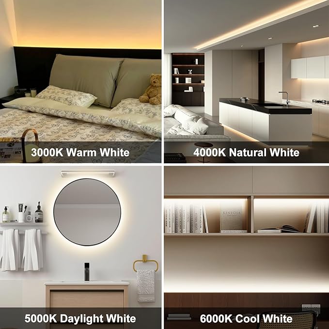 Pandery COB LED Strip Light,CCT Dimmable Strips Light,2700K-6500K,32.8ft/10m,8mm Wide,CRI90+ 24V LED Strips Kit with Bluetooth APP Control/Music Mode,for Bedroom,Kitchen,DIY Lighting