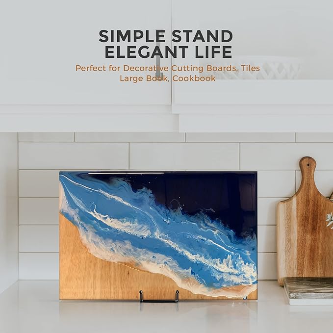TR-LIFE 4 Pack 8 Inch Large Plate Stands for Display - Holder Stand + Metal Frame for Picture, Book, Decorative Platter, Photo Easel