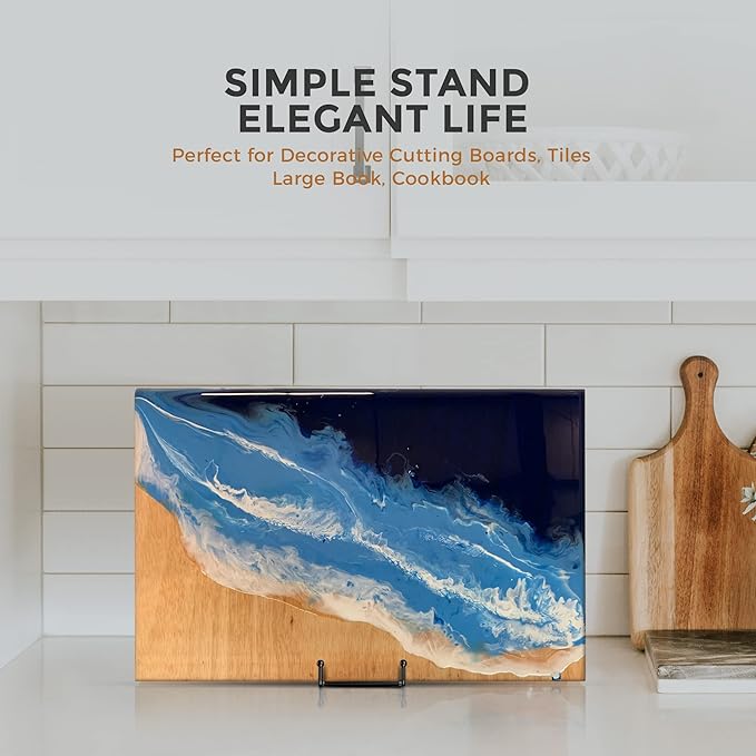 TR-LIFE 3 Pack 8 Inch Large Plate Stands for Display - Plate Holder Display Stand + Metal Frame Holder Stand for Picture, Book, Decorative Plate, Platter, Photo Easel