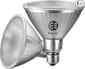 EdisonPar Full-Glass PAR38 LED Flood Light Bulbs Outdoor/Indoor Equivalent 300 Watt, 4000 Lumens Ultra Bright, Non-Dimmable Waterproof 5000K Daylight, 2-Pack