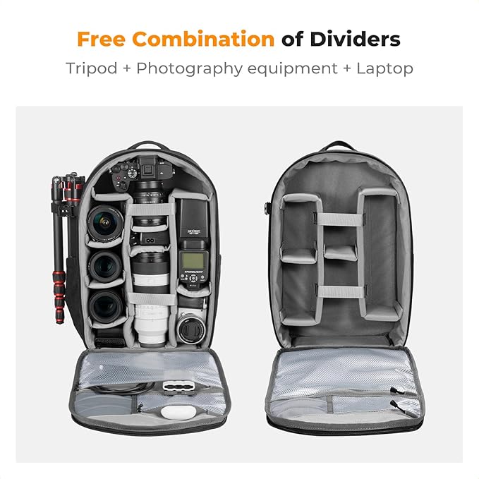 K&F CONCEPT Camera Backpacks for Photographers Travel Bag for Tripod Camera - Image 2