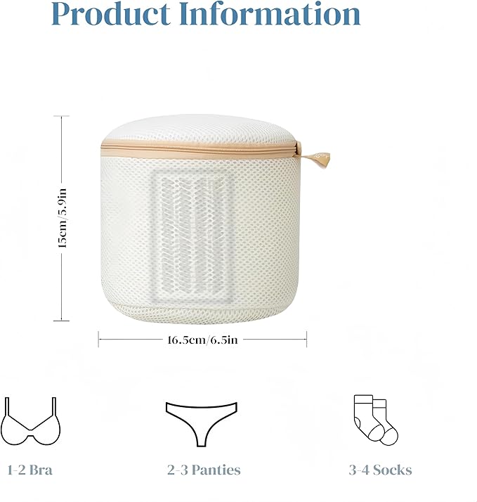 Bra Washing Bag with Anti-Deformation Structure and Fixed Hand-Wash Board,Bra Bag for Washing Machine,Laundry Bag for Delicates (White)