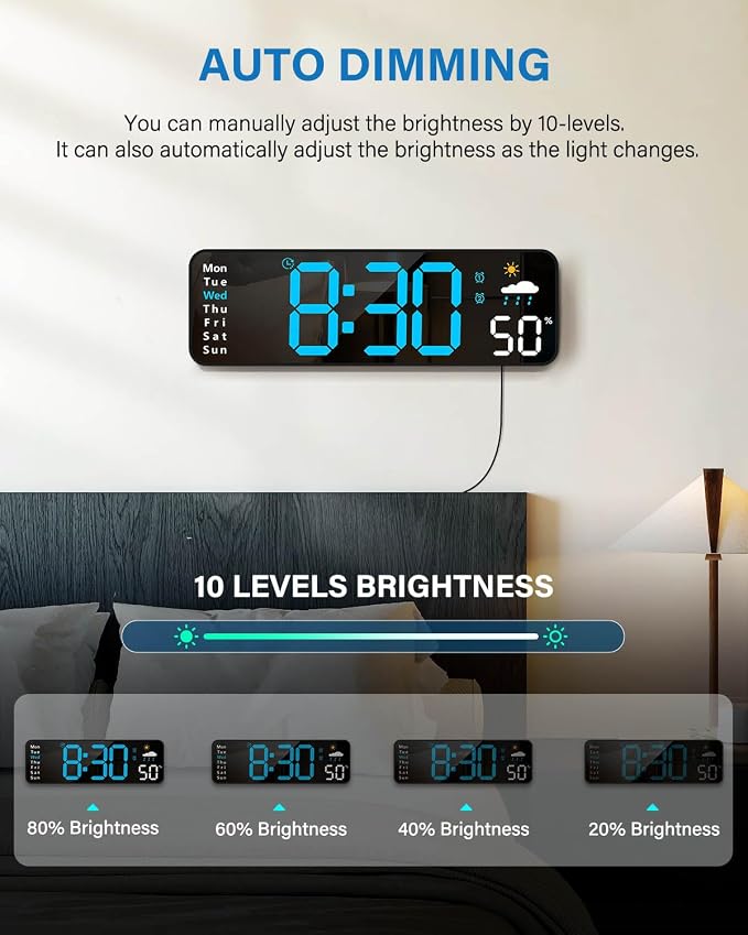 Digital Wall Clock, Digital Clock Large Display - Image 3